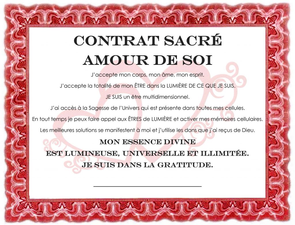 Certificat Amour de soi